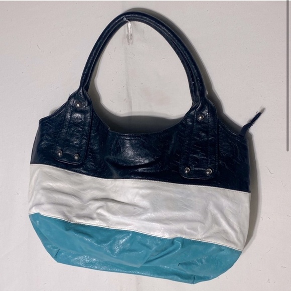 5/$25 Payless Shoe Source Colour Block Faux Leather Hobo Bag Shoulder Bag Purse - Picture 2 of 14